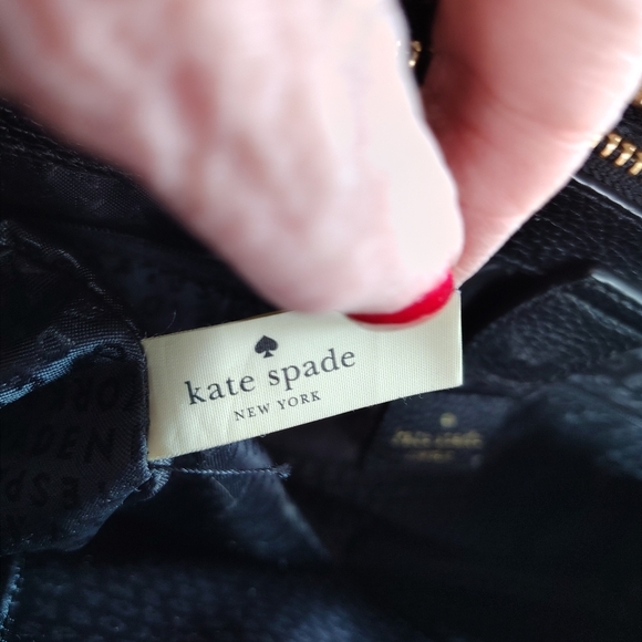 Kate Spade Mulberry Leighann Tote Large Black Leather Logo Strap - Picture 6 of 12